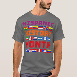 Camiseta Mes de la herencia hispana Banderas latinas