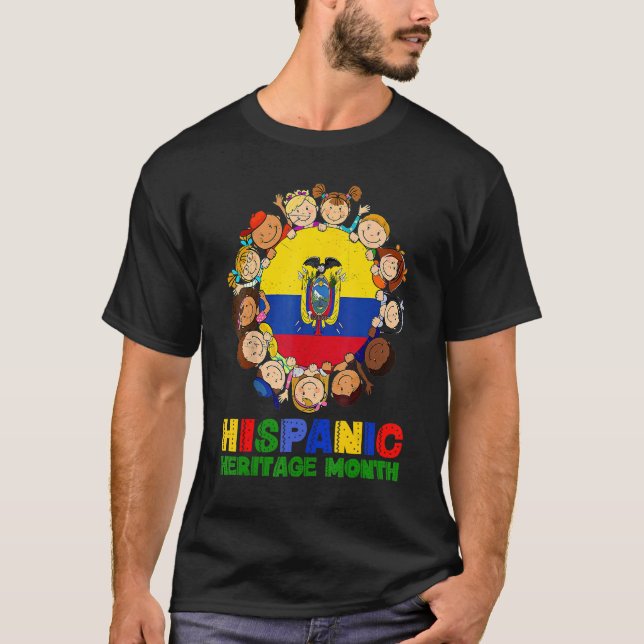 Camiseta Mes de la Herencia Hispana Ecuador Niños Chicas (Anverso)