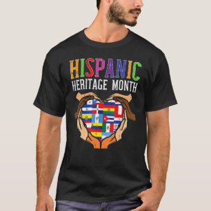Camiseta Mes de la Herencia Hispana Manos Banderas del Cora