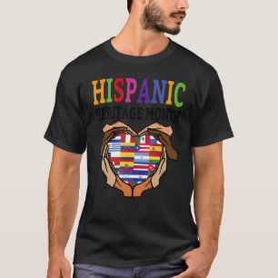 Camiseta Mes de la Herencia Hispana Manos Banderas del Cora