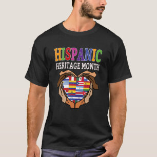 Camiseta Mes de la Herencia Hispana Manos Banderas del Cora