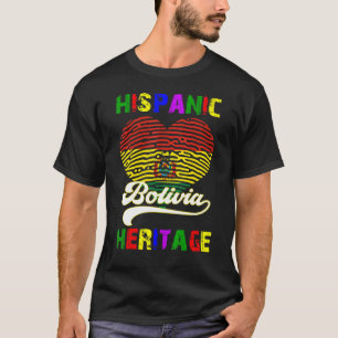 Camiseta Mes de la Herencia Hispana Nacional bolivia corazó