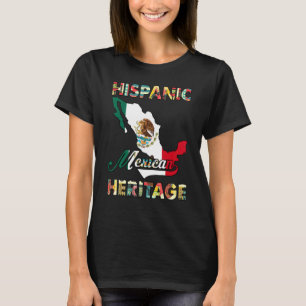 Camiseta Mes de la Herencia Hispana Orgullo Mexicano Bander