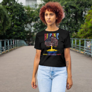 Camiseta Mes de la herencia hispana Orgullosas raíces colom
