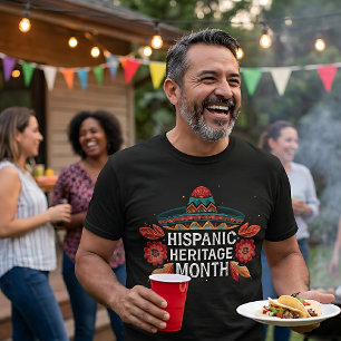 Camiseta Mes de la Herencia Hispana Sombrero de Arte Folcló