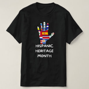 Camiseta Mes de la Herencia Hispana, Todas las Banderas de
