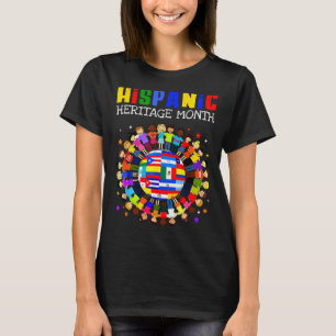 Camiseta Mes de la Herencia Hispana Todos los Países Latino