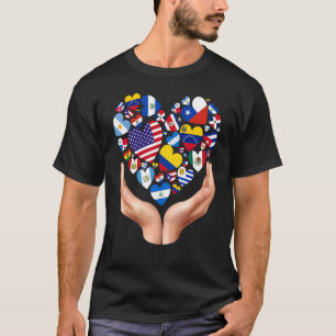 Camiseta Mes de la Herencia Hispana Todos los Países Manos