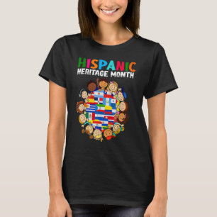 Camiseta Mes de la Herencia Hispana Todos los Países Manos