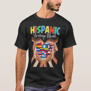 Camiseta Mes de la Herencia Hispana Todos los Países Manos