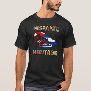 Camiseta Mes de la herencia hispánica Bandera cubana Cuba