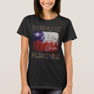 Camiseta Mes de la herencia hispánica Bandera de Chile Lati