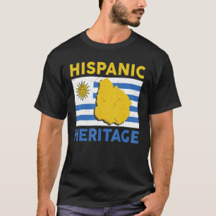 Camiseta Mes de la herencia hispánica Bandera uruguaya Urug