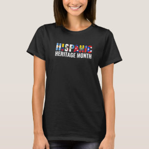 Camiseta Mes de la herencia hispánica Banderas de países la