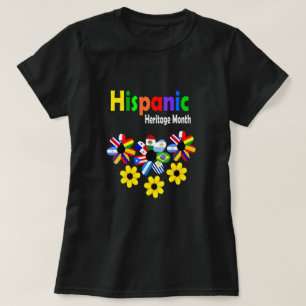 Camiseta Mes de la herencia hispánica Banderas de países la