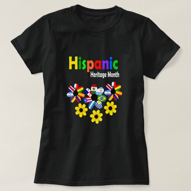 Camiseta Mes de la herencia hispánica Banderas de países la (Diseño del anverso)