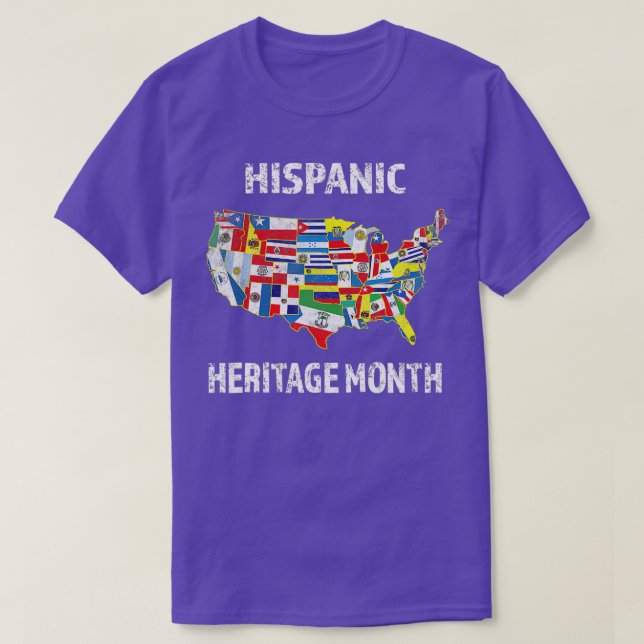 Camiseta Mes de la herencia hispánica Banderas de países la (Diseño del anverso)