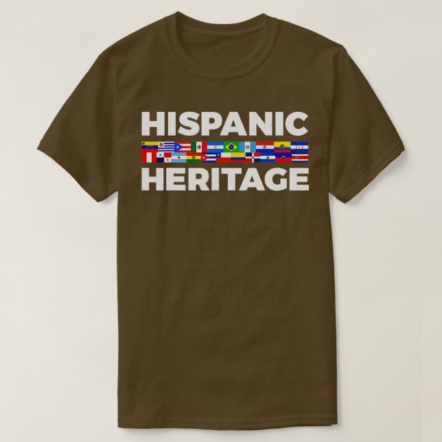 Camiseta Mes de la herencia hispánica Banderas del país lat (Diseño del anverso)