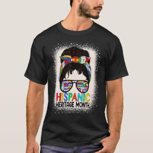 Camiseta Mes de la herencia hispánica banderas desordenadas