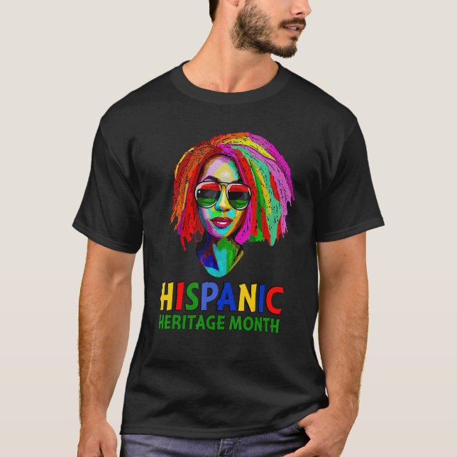 Camiseta Mes de la herencia hispánica Chicas negros orgullo (Anverso)