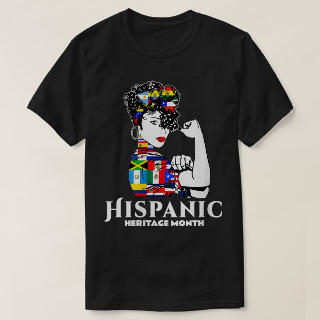 Camiseta Mes de la herencia hispánica de mujeres hispanas p (Diseño del anverso)