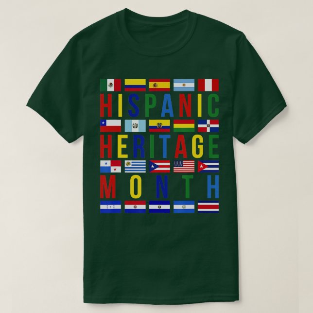 Camiseta Mes de la herencia hispánica latina Países latinos (Diseño del anverso)