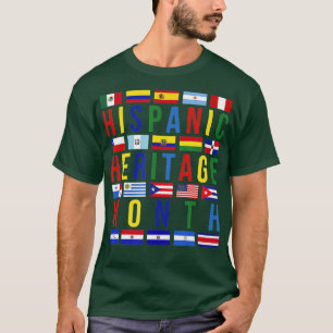 Camiseta Mes de la herencia hispánica latina Países latinos