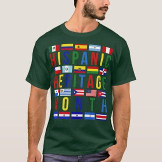 Camiseta Mes de la herencia hispánica latina Países latinos
