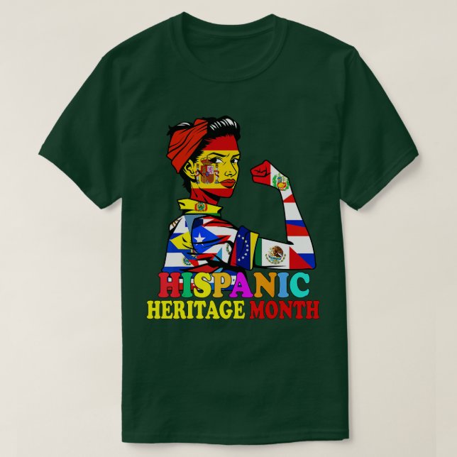 Camiseta Mes de la herencia hispánica Mujeres países culto  (Diseño del anverso)