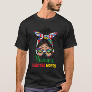 Camiseta Mes de la herencia hispánica nacional Messy Bun Fl