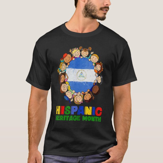 Camiseta Mes de la herencia hispánica Nicaragua niños Chica (Anverso)