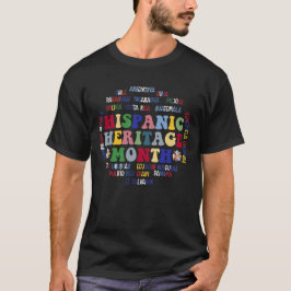 Camiseta Mes de la herencia hispánica nombres de países lat