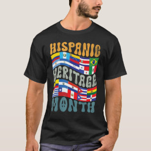Camiseta Mes de la herencia hispánica retro Bandera latina 