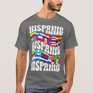 Camiseta Mes de la herencia hispánica retro Bandera latina