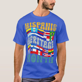 Camiseta Mes de la herencia hispánica retro Bandera latina