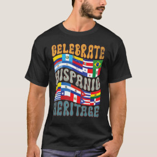 Camiseta Mes de la herencia hispánica retro Bandera latina