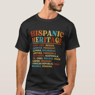Camiseta Mes de la herencia hispánica todos los países lati