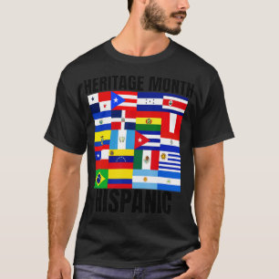 Camiseta Mes de la Herencia Hispano país banderas españolas