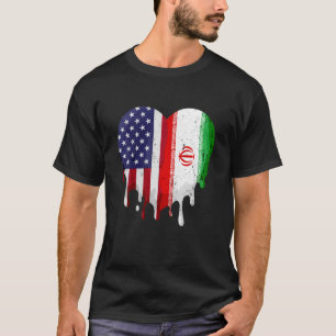 Camiseta Mes de la herencia iraní estadounidense Corazón de