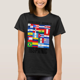 Camiseta Mes de la Herencia País Hispano Banderas Españolas