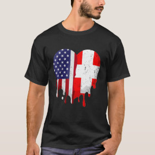 Camiseta Mes de la herencia suiza estadounidense Bandera su