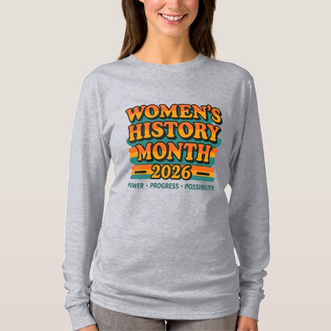 Camiseta Mes de la Historia de la Mujer 2026 – Poder, Progr (Anverso)