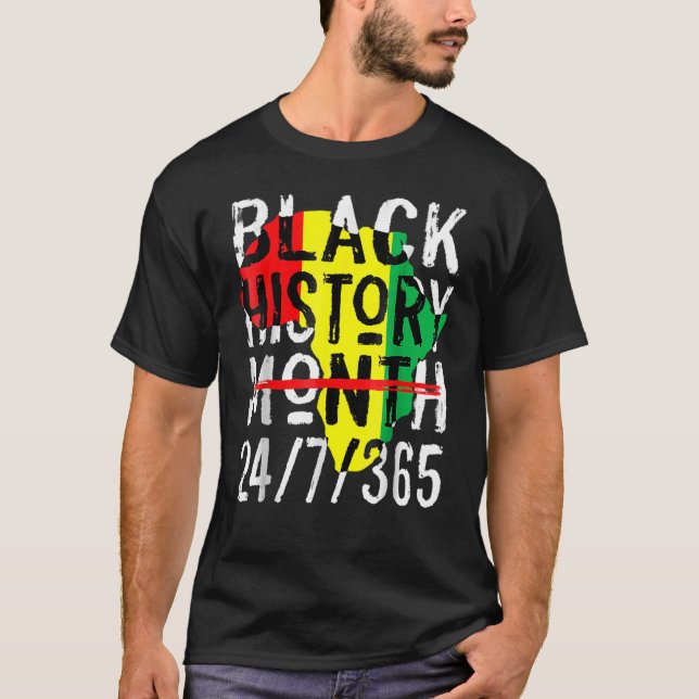 Camiseta Mes de la Historia Negra 247365 Mapa de África Mel (Anverso)