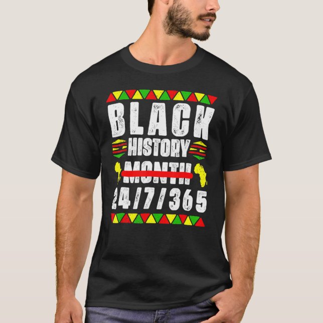 Camiseta Mes de la Historia Negra 247365 Mapa de África Mel (Anverso)