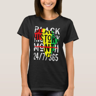 Camiseta Mes de la Historia Negra 24 7 365 Africa Map Melan