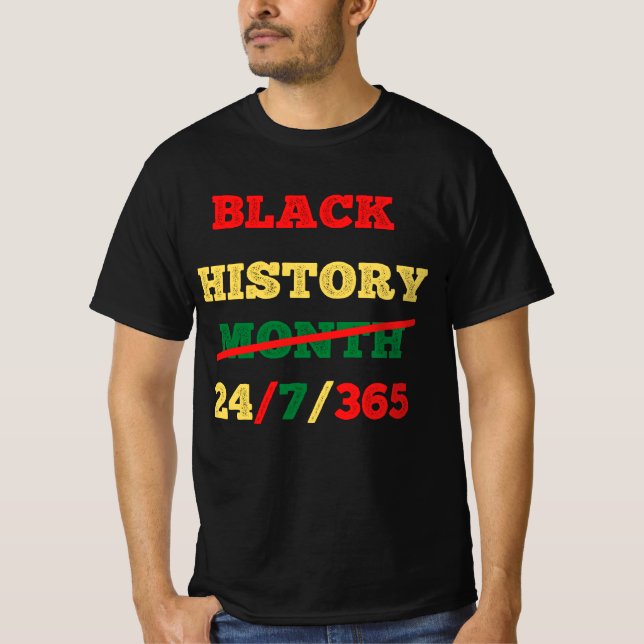 Camiseta Mes de la historia negra 24/7/365 - HISTORIA NEGRA (Anverso)