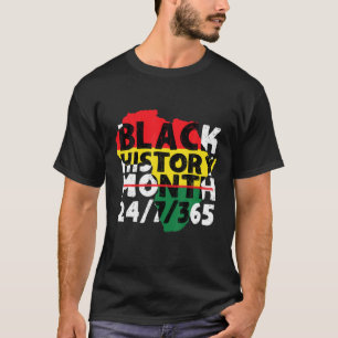 Camiseta Mes de la historia negra 24/7/365 Mapa africano Me