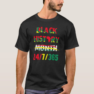 Camiseta Mes de la Historia Negra 24 7 365 Orgullo Afro Afr
