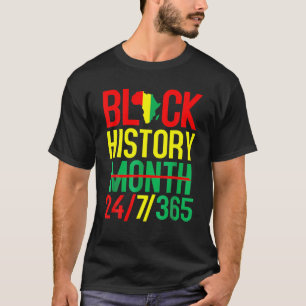Camiseta Mes de la Historia Negra 24 7 365 Undécima Bandera