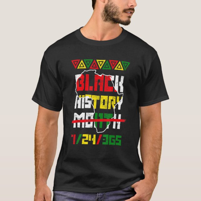 Camiseta Mes de la historia negra 24 Hombres Orgullo Africa (Anverso)